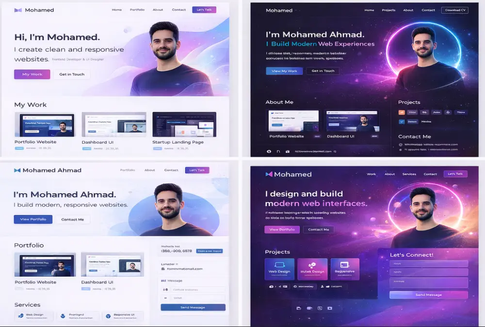 تصميم صفحة ويب/بورتفوليو احترافية