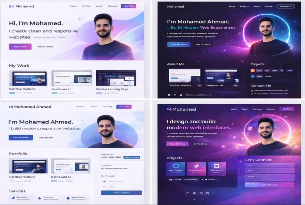 تصميم صفحة ويب/بورتفوليو احترافية