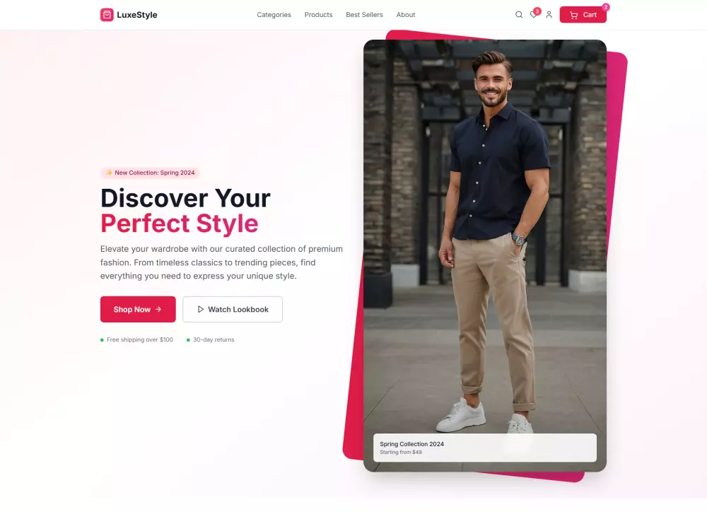 تصميم صفحة هبوط احترافية لموقع تجاري