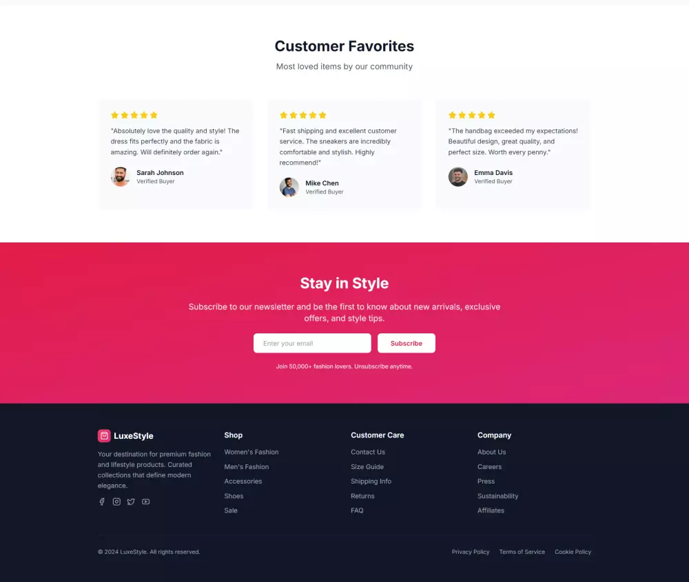 تصميم صفحة هبوط احترافية لموقع تجاري