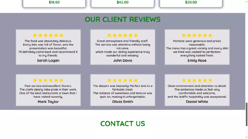 سأقوم بتصميم موقع أنيق ومتجاوب لمطعمك أو الكوفي شوب الخاص بك مكوّن من 6 صفحات باستخدام HTML، CSS،JS وTailwind CSS.