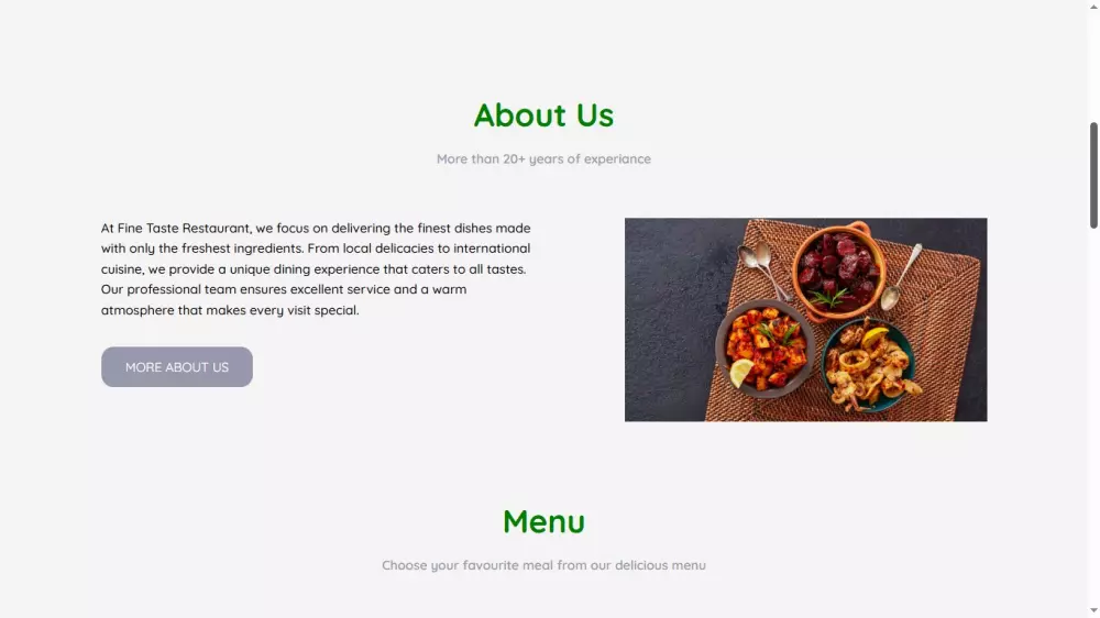 سأقوم بتصميم موقع أنيق ومتجاوب لمطعمك أو الكوفي شوب الخاص بك مكوّن من 6 صفحات باستخدام HTML، CSS،JS وTailwind CSS.