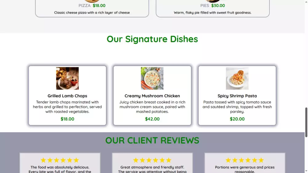 سأقوم بتصميم موقع أنيق ومتجاوب لمطعمك أو الكوفي شوب الخاص بك مكوّن من 6 صفحات باستخدام HTML، CSS،JS وTailwind CSS.