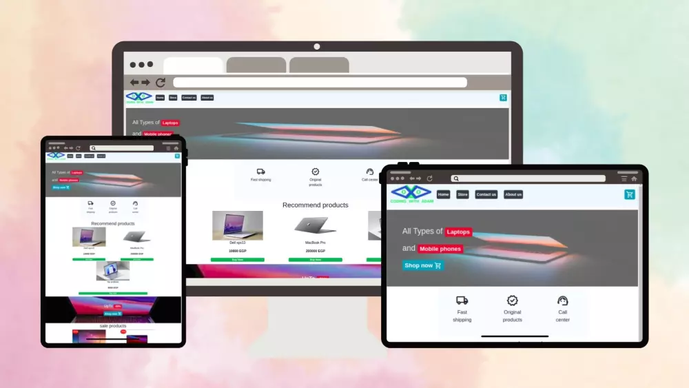 عمل موقع الكتروني باستخدام html css js