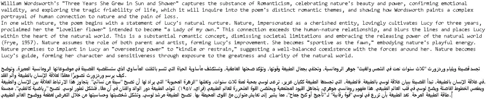 ترجمة في الناحية الأدبية من اللغة الإنجليزية إلي اللغة العربية