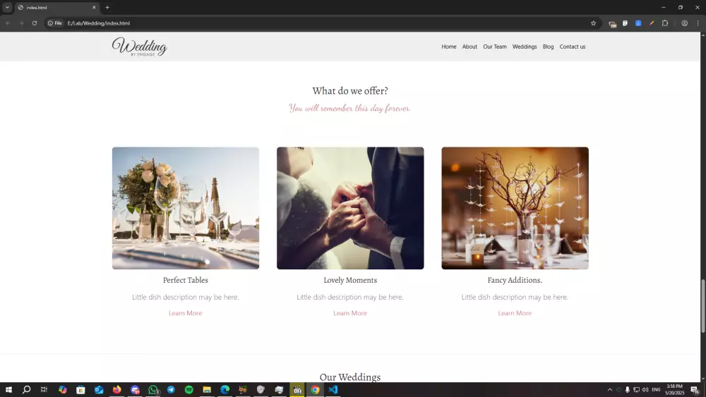 تصميم صفحة ويب باستخدام HTML, CSS, JS