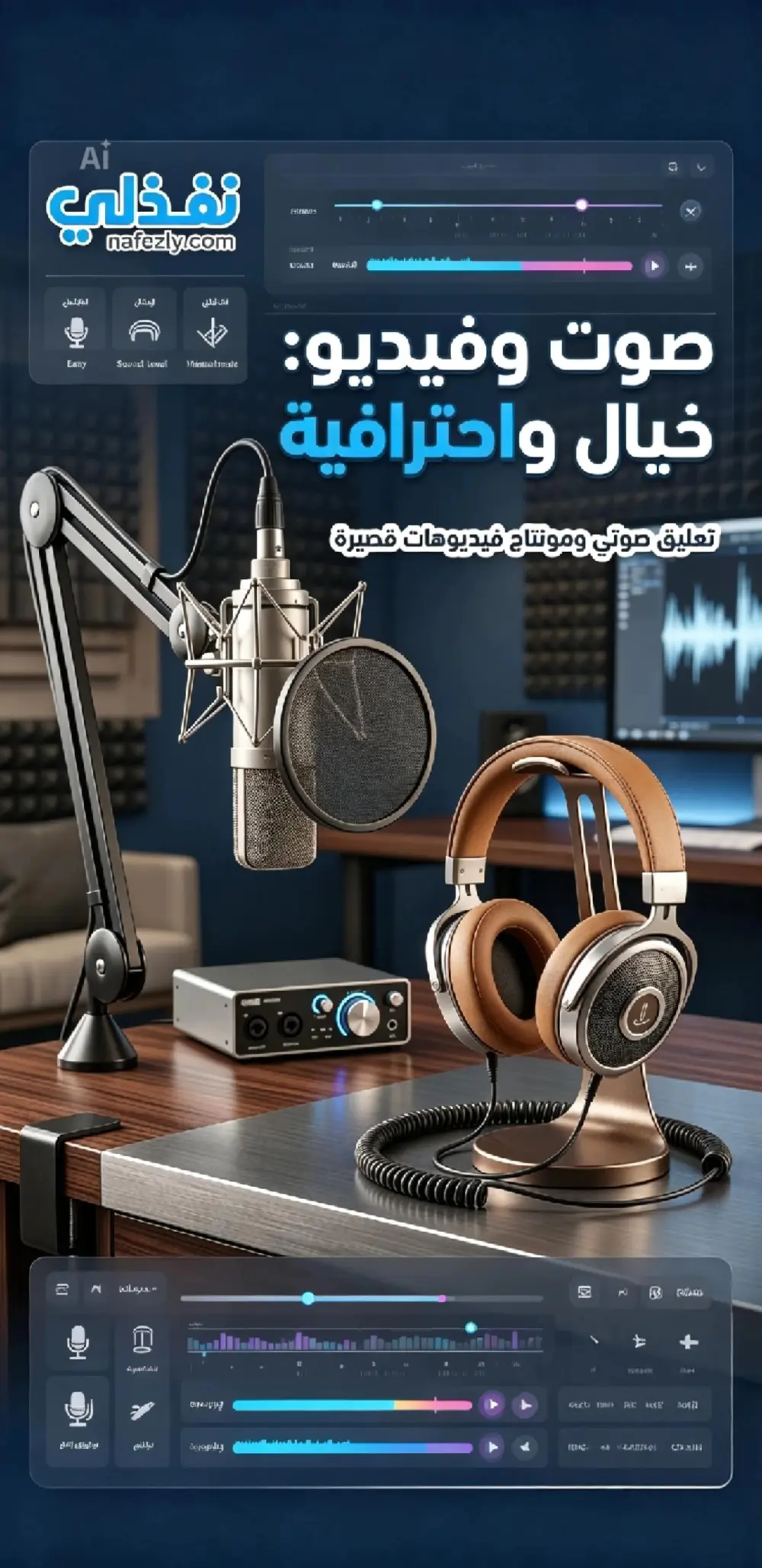 كتابة سيناريو وتسجيل تعليق صوتي للفيديوهات الإعلانية".