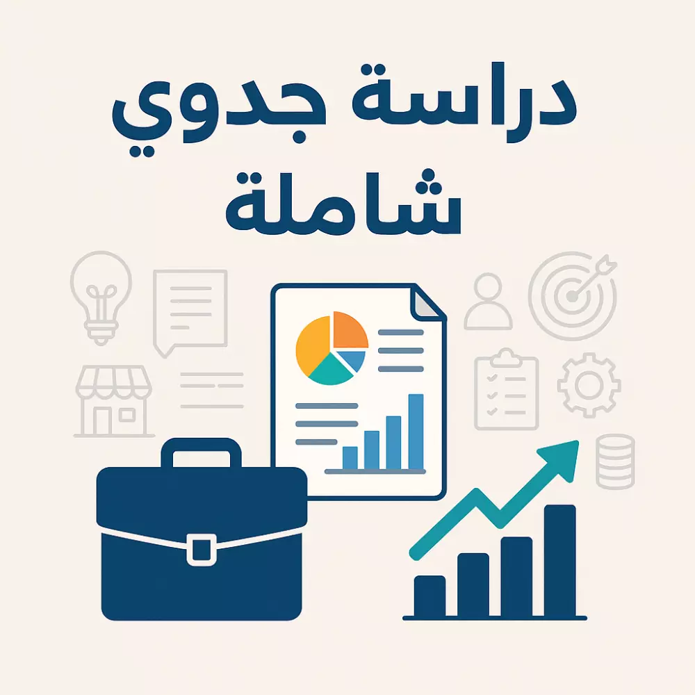 إعداد دراسة جدوى شاملة واحترافية لأي مشروع (مالية – تسويقية – تشغيلية)