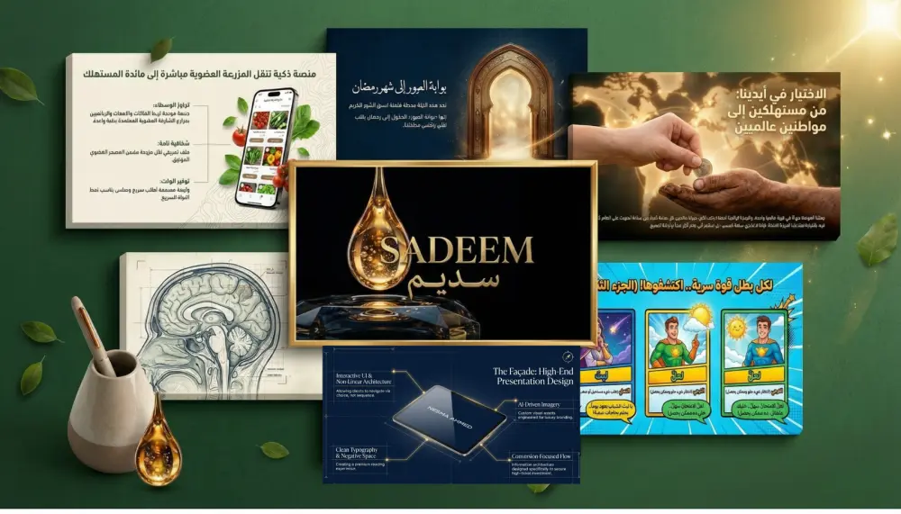 تصميم عروض تقديمية PowerPoint احترافية تعليمي، بحثي وبروفايل