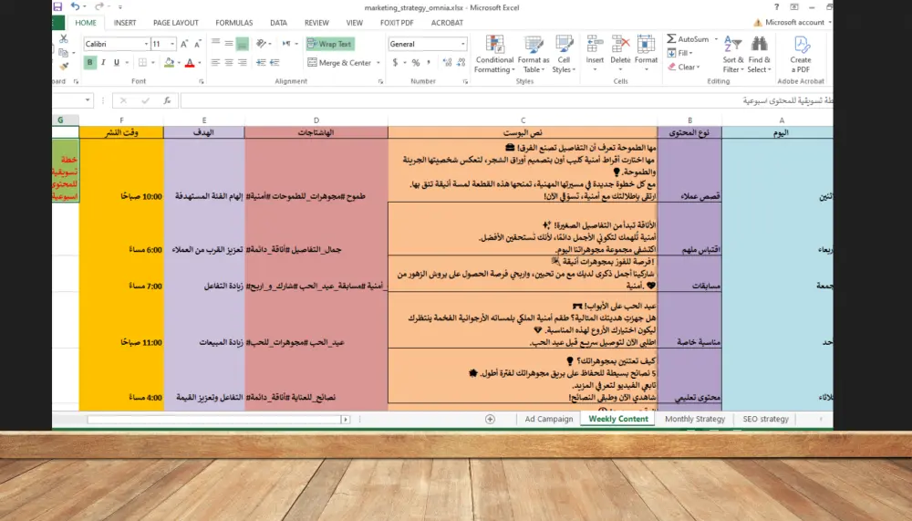 إعداد خطة تسويقية شاملة واستراتيجية محتوى وجدول زمني للنشر