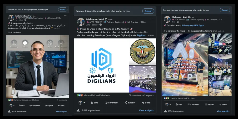 سأكتب منشورات LinkedIn احترافية لزيادة التفاعل وبناء البراند
