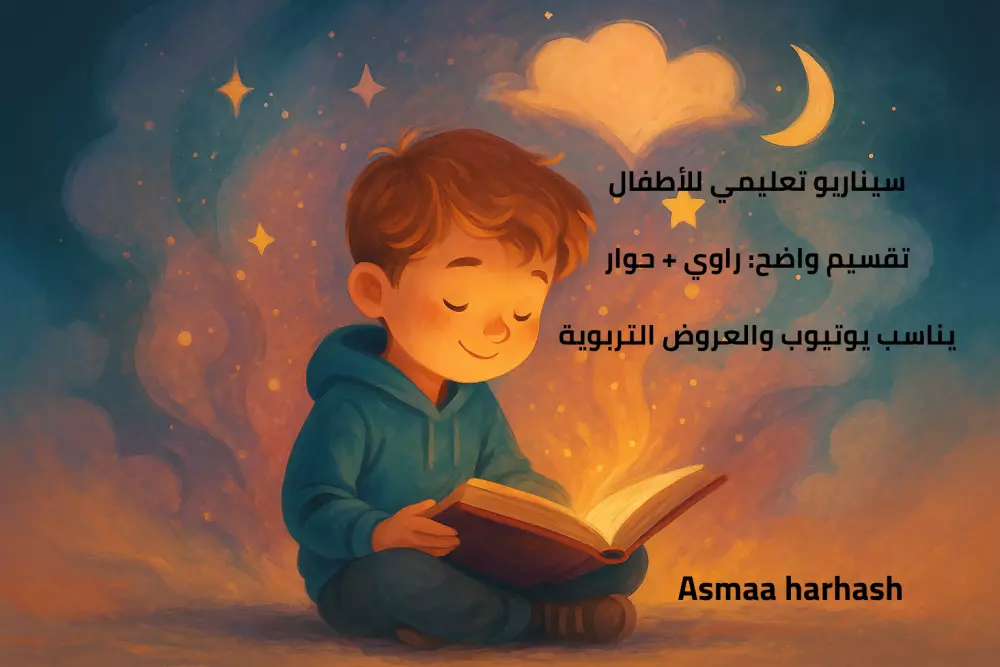 "سيناريوهات تعليمية جذابة للأطفال بصيغة قصصية لليوتيوب"