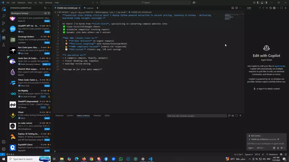 استخراج بيانات المواقع باحترافية فقط 15$ لكل 1k نتيجة من مصدر بيانات واحد, دقة وموثوقية 100%