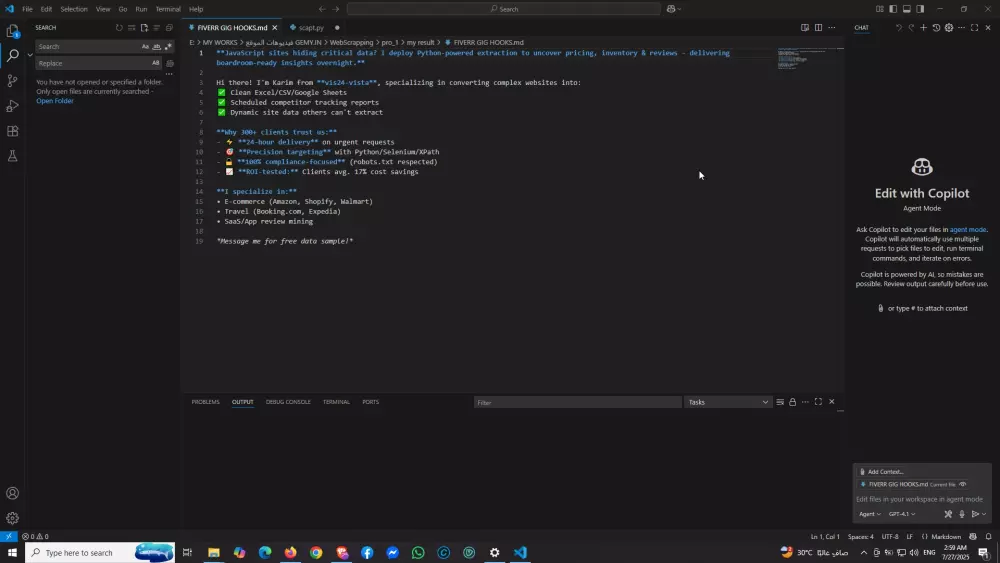 استخراج بيانات المواقع باحترافية فقط 15$ لكل 1k نتيجة من مصدر بيانات واحد, دقة وموثوقية 100%