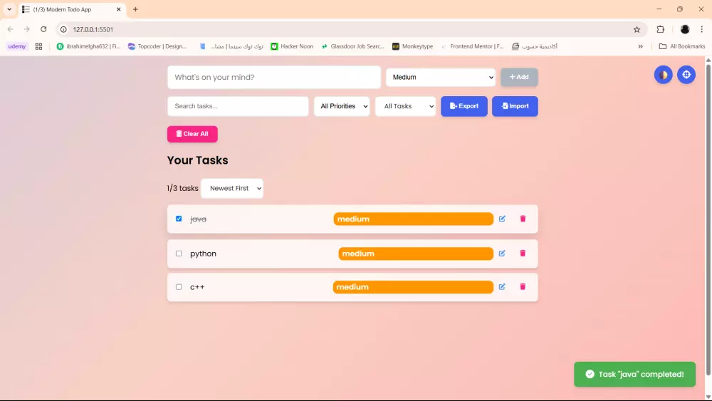تطبيق To-Do List يساعدك تركز وتنجز – بتصميم عصري ومتجاوب