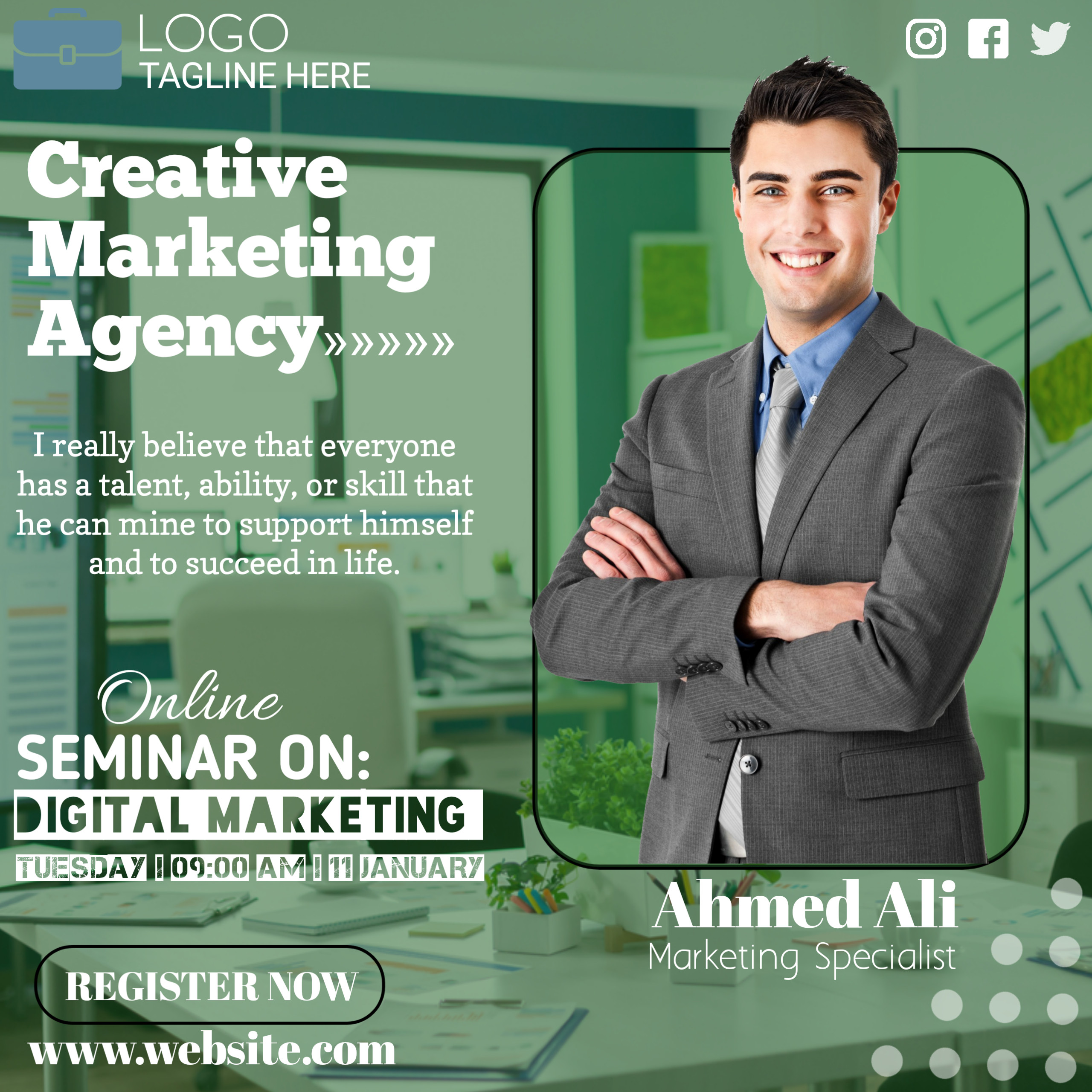 تصميم دعائى ل Business man