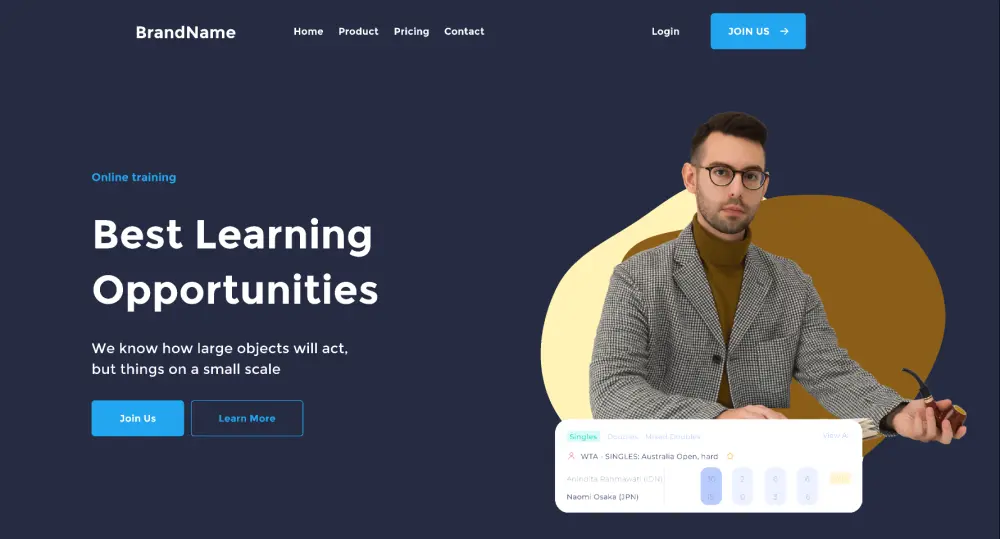 تصميم وتطوير صفحة هبوط احترافية واحدة باستخدام HTML, CSS