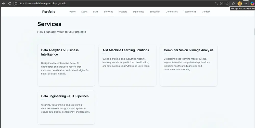 تصميم بورتفوليو شخصي إلكتروني على شكل موقع متعدد الصفحات (Website Portfolio)