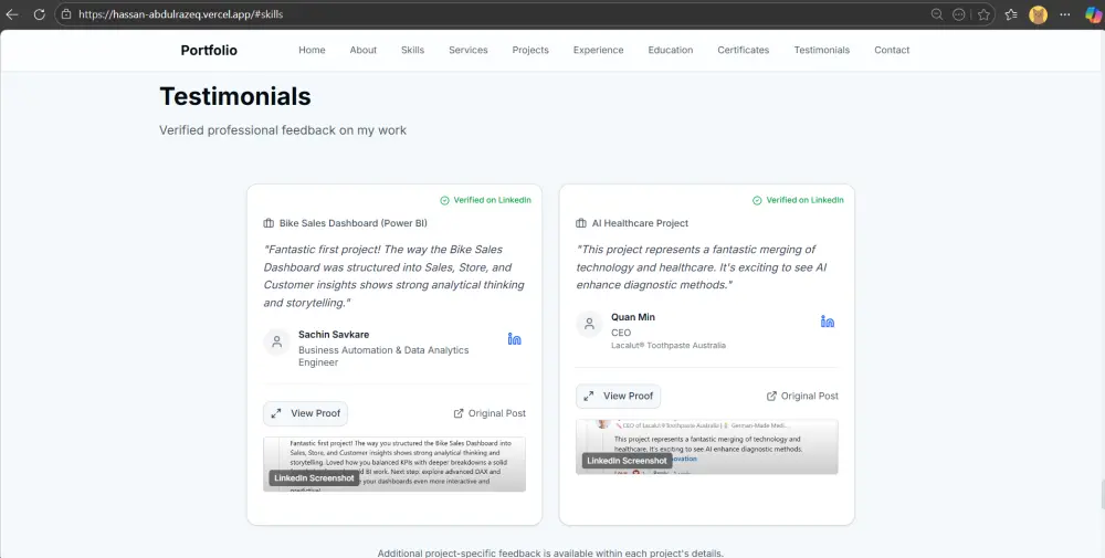 تصميم بورتفوليو شخصي إلكتروني على شكل موقع متعدد الصفحات (Website Portfolio)