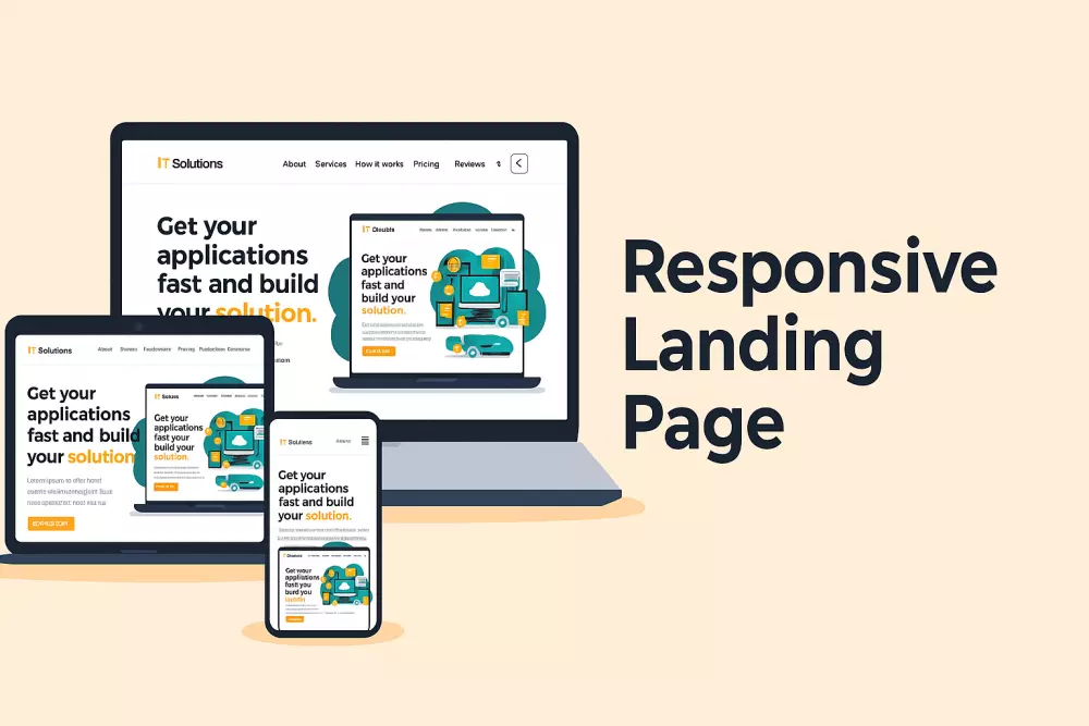 تصميم وتطوير صفحات هبوط متجاوبة Responsive Landing Page + وضع نهاري و ليلي