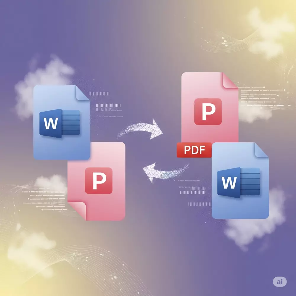 تحويل للملفات من صيغة word الى PDF او العكس