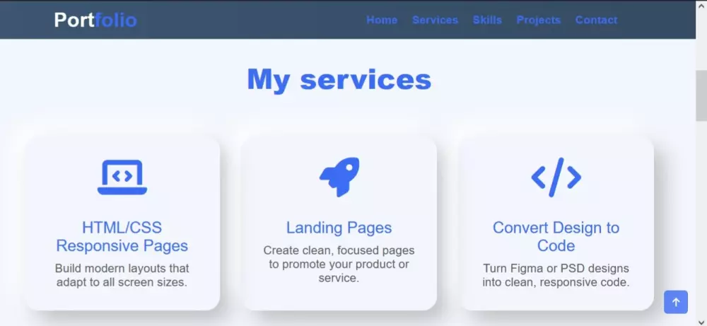 تصميم موقع Portfolio احترافي HTML/CSS — متجاوب وسريع بـ10$