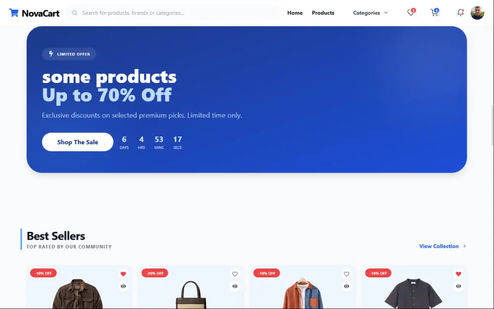 تطوير متجر إلكتروني احترافي باستخدام React و ASP.NET Core مع لوحة تحكم متكاملة بتصميم عصري