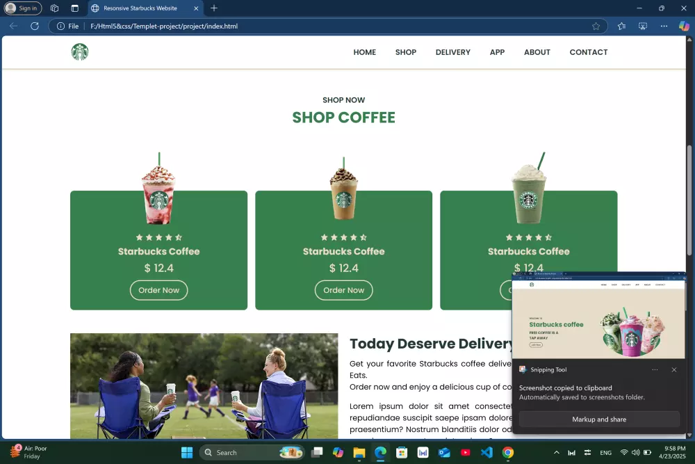 landing page