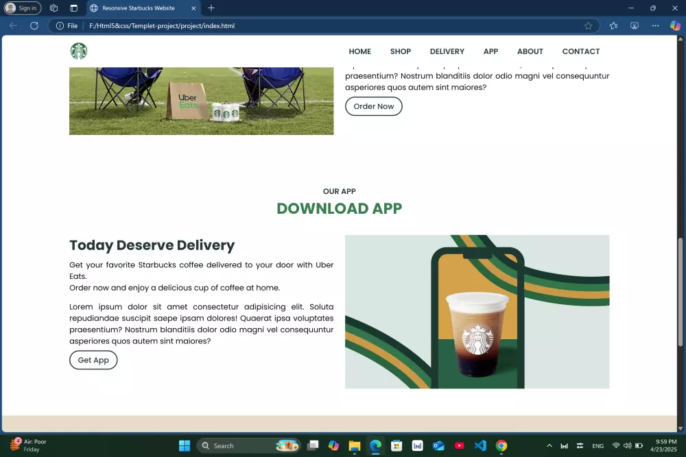 landing page
