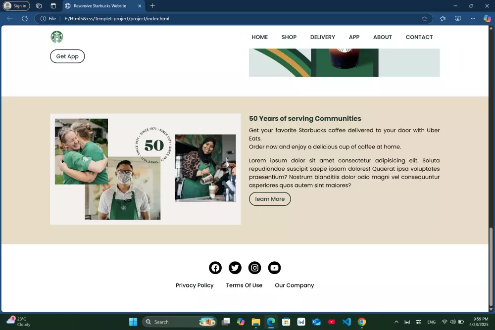 landing page
