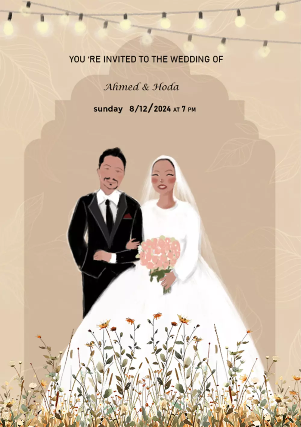 رسم و تصميم دعوة زفاف مميزة