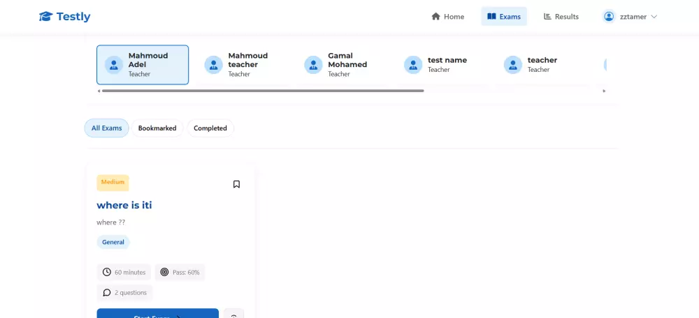 إنشاء موقع اختبارات تفاعلية مثل Testly