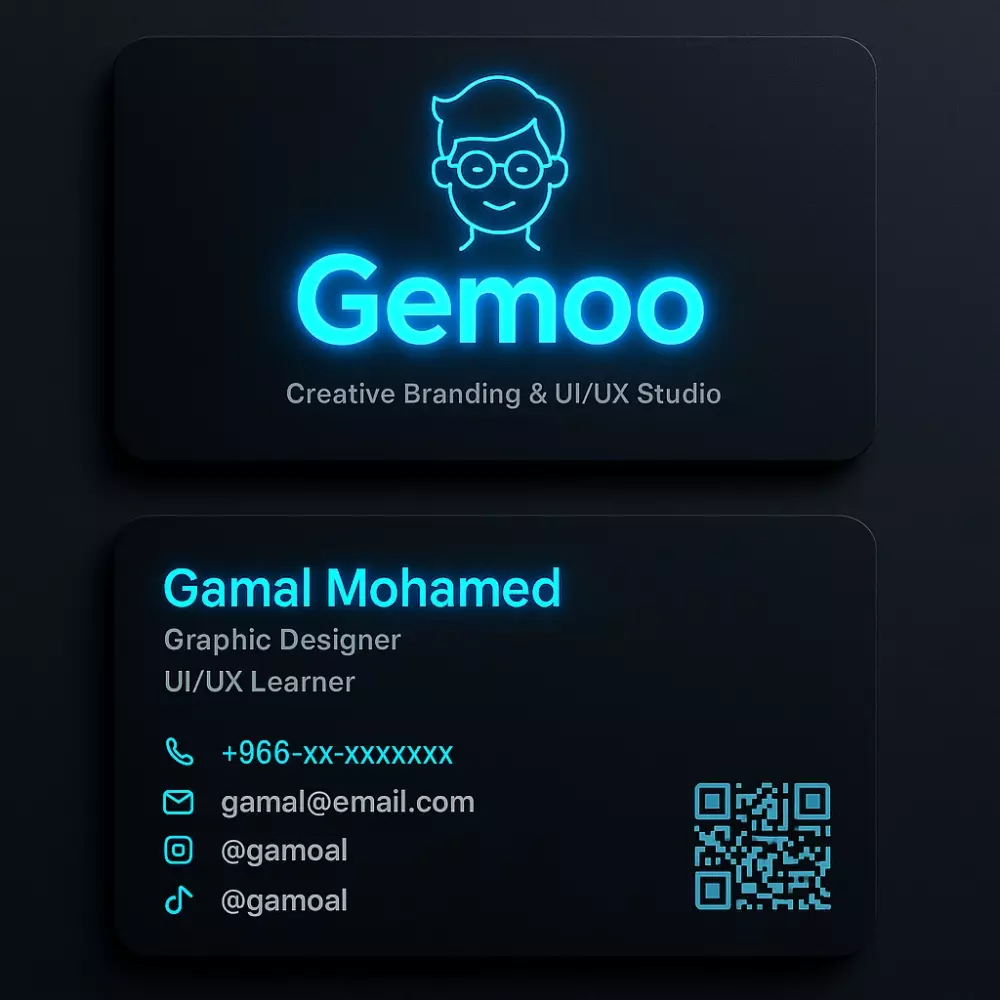 تصميم بطاقة أعمال احترافية بجودة عالية (وجه أمامي وخلفي)