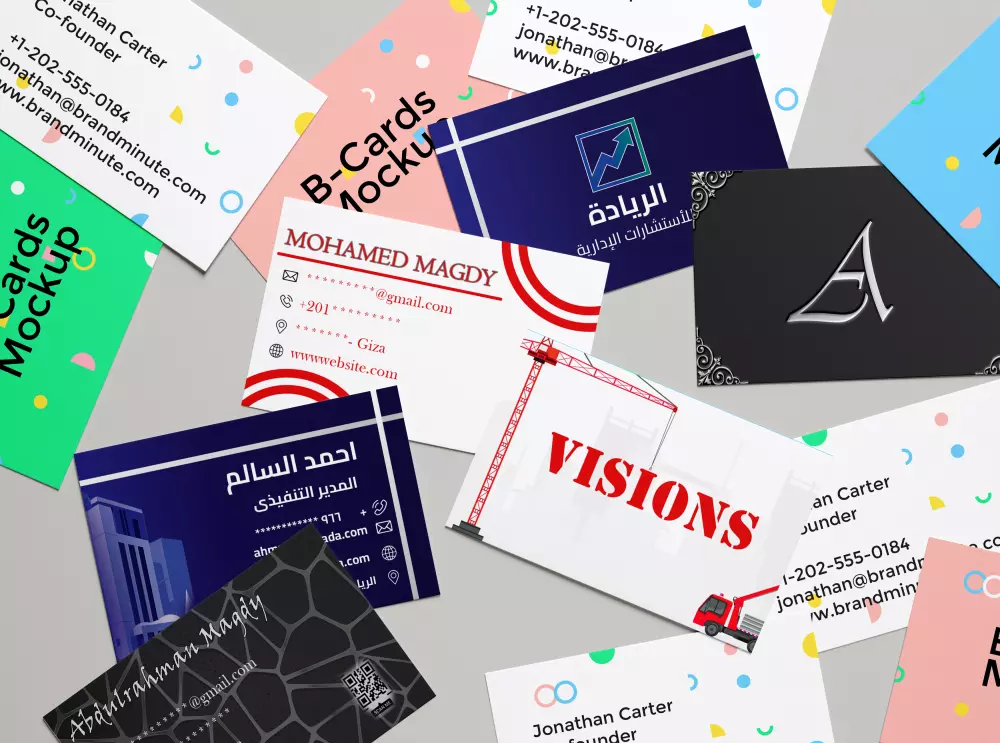 تصميم بطاقات اعمال احترافية بأسلوب عصرى مميز بوجه امامى وخلفى