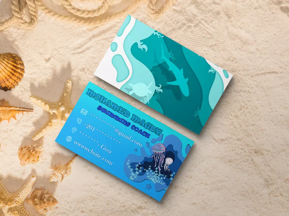 تصميم بطاقات اعمال احترافية بأسلوب عصرى مميز بوجه امامى وخلفى