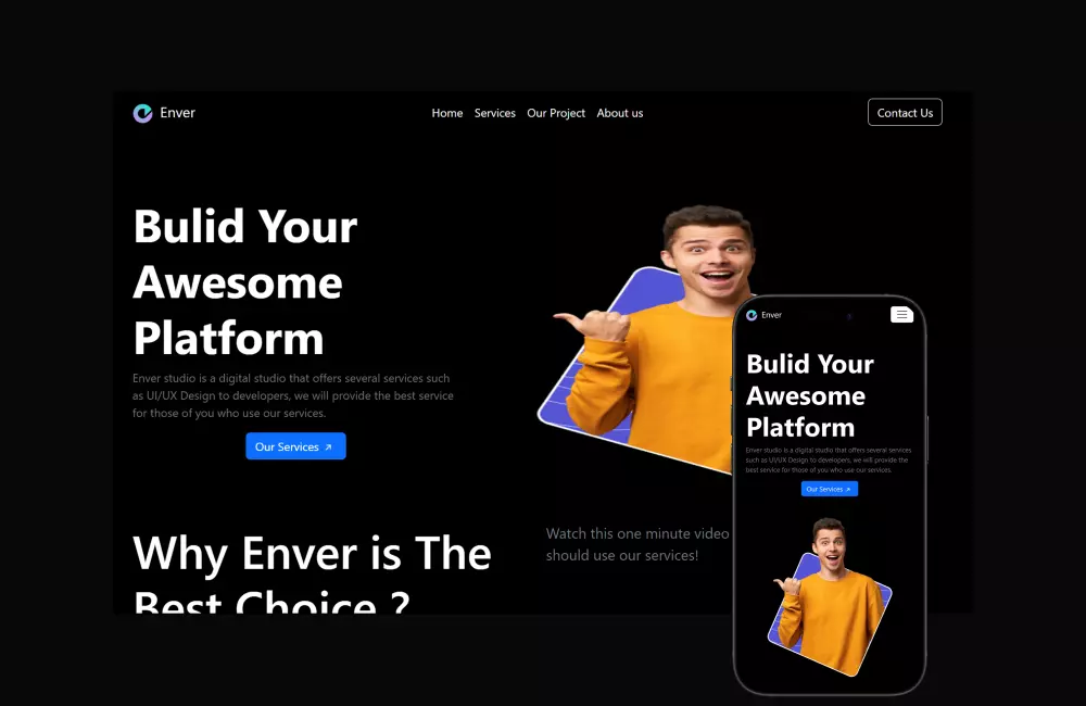 تحويل تصميم PSD / Figma / XD إلى صفحة ويب متجاوبة