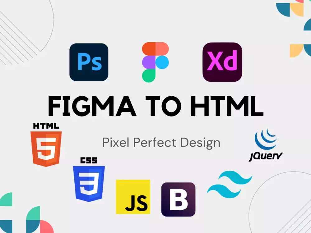 تحويل تصميم PSD / Figma / XD إلى صفحة ويب متجاوبة