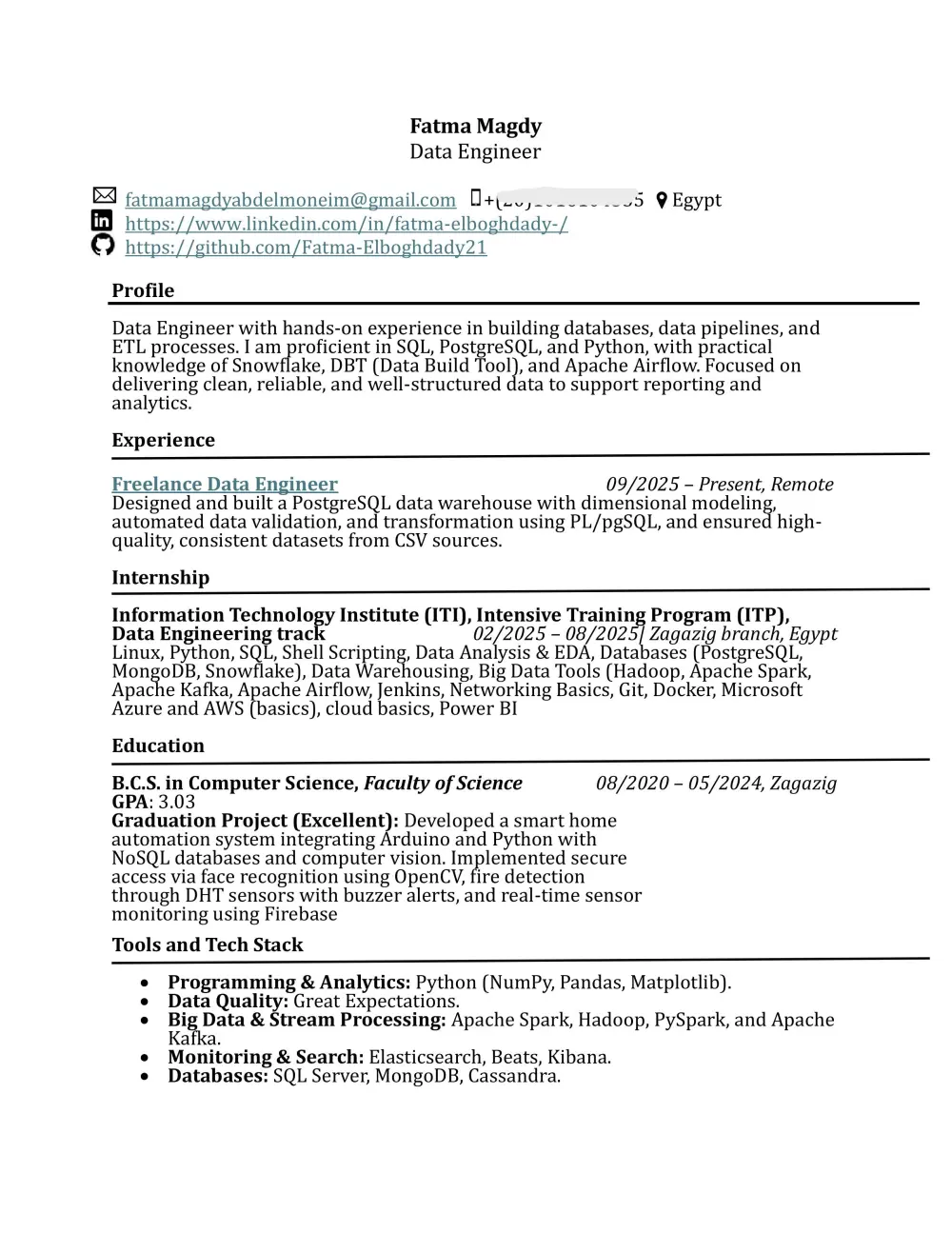 انشاء و تصميم سيره ذاتيه عصريه متوافقه مع نظام ATS