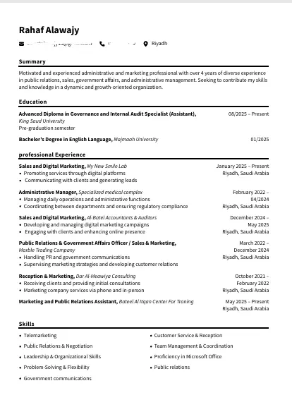 انشاء و تصميم سيره ذاتيه عصريه متوافقه مع نظام ATS