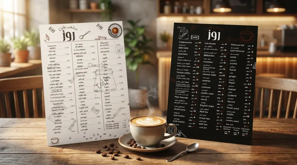 تصميم منيو احترافي بجودة عالية و جاهز للطباعة