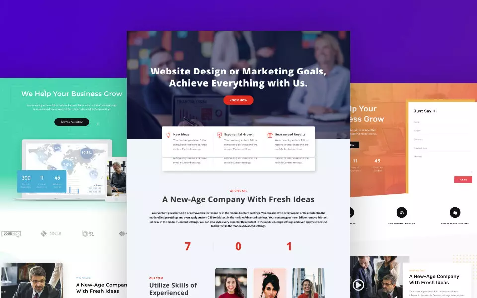 تصميم وتطوير صفحة هبوط Landing Page متوافقة مع جميع الشاشات
