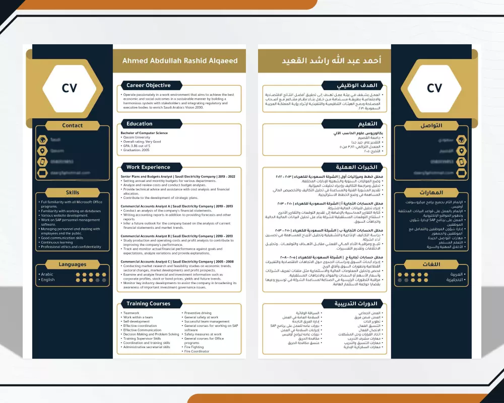 تصميم سيرة ذاتية إحترافية