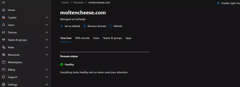 إنشاء الدومين الخاص بك وربطه على Microsoft 365 Admin
