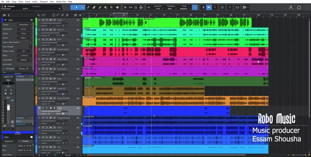 ميكساج شريط الصوت للفيديو وتركيب المؤثرات والموسيقى