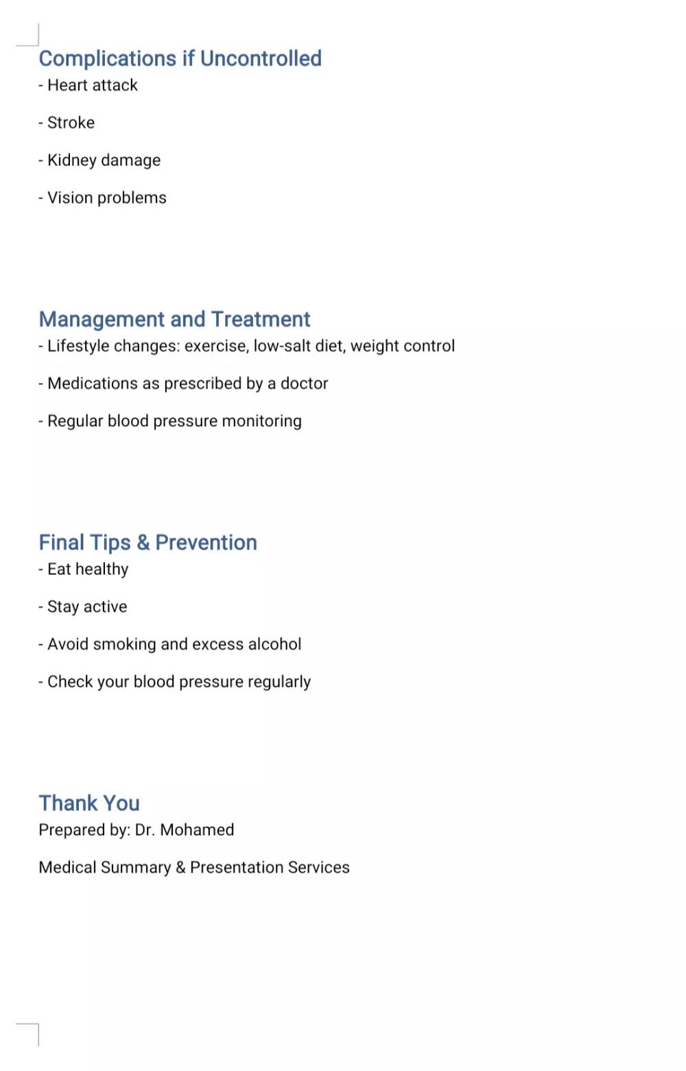 > تلخيص مقالات وملفات طبية أو عامة باحتراف وتنظيم PDF وWord