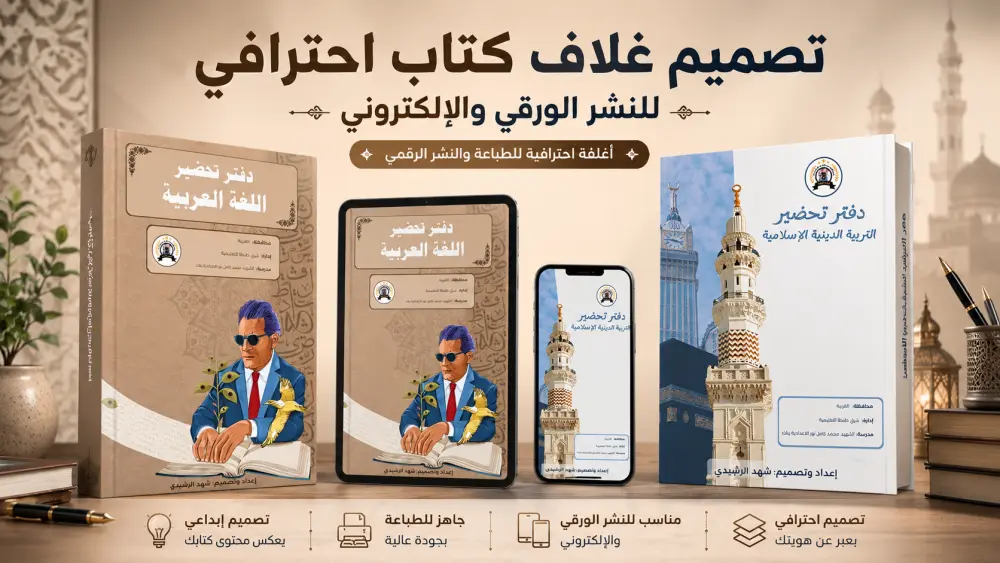 تصميم غلاف كتاب احترافي للنشر الورقي والإلكتروني