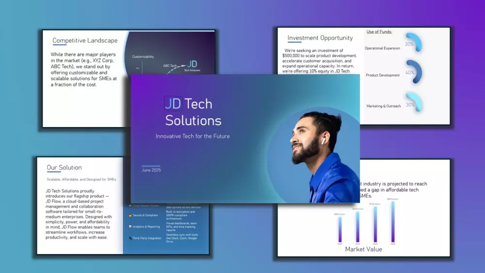 تصميم عروض PowerPoint بوربوينت احترافية بثلاث لغات (عربي – إنجليزي – فرنسي)