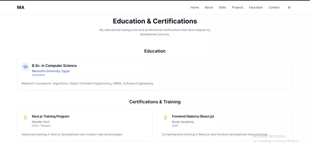 تطوير واجهات ويب احترافية (بروفايل شخصي، سيرة ذاتية، لوحة تحكم، أو تحويل تصميم جاهز) باستخدام React و Next.js