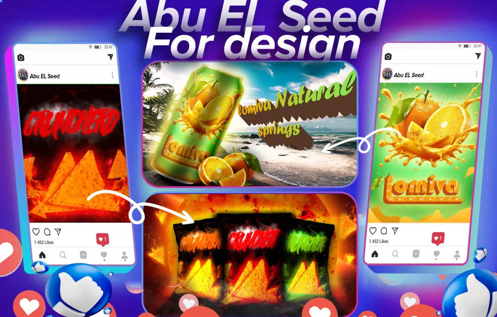 🎨 تصميم إعلانات، بوسترات، سوشيال ميديا، هوية بصرية، وتغليف منتجات