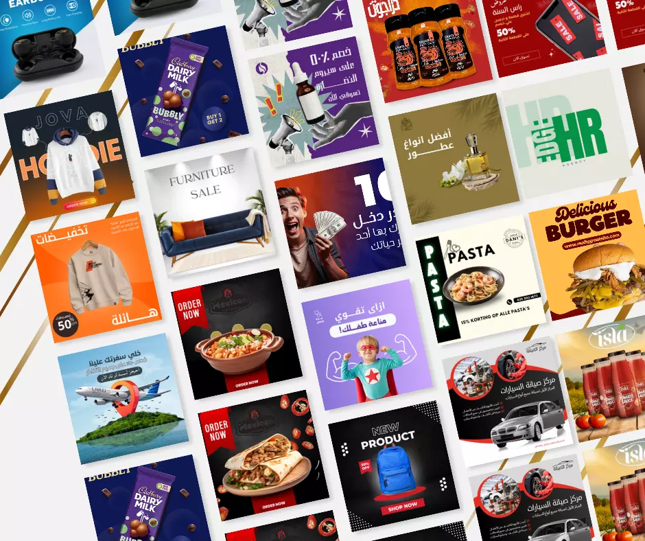 3 تصاميم سوشيال ميديا احترافية مقابل 5 دولار